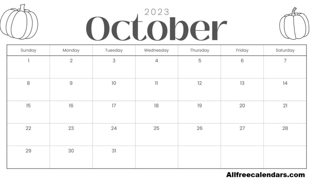 Download Printable October 2023 Calendar