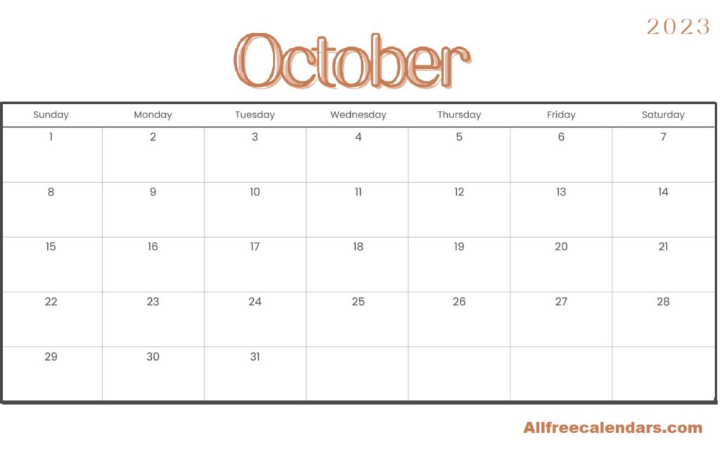 Printable Floral October 2023 Calendar Template