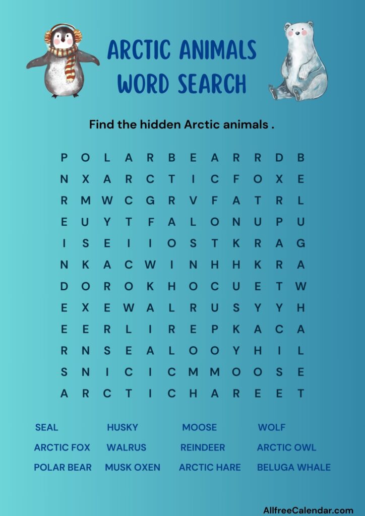 ArctIc AnImals Word Search