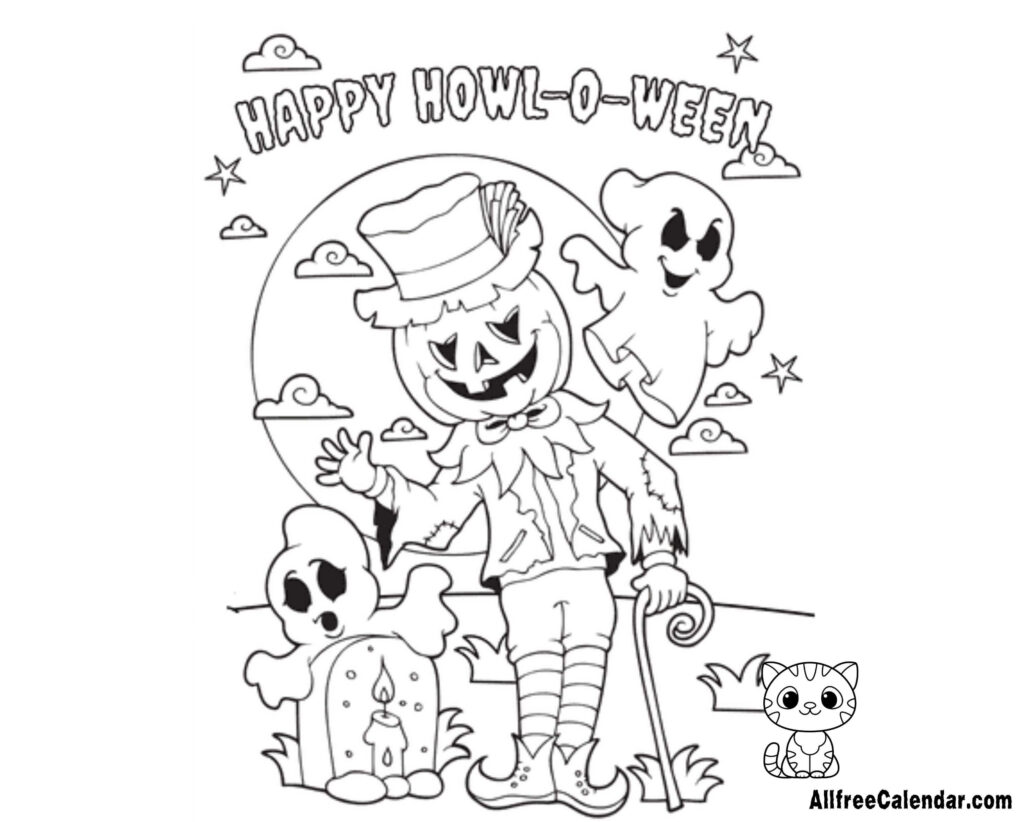 Halloween Coloring Page For Kid