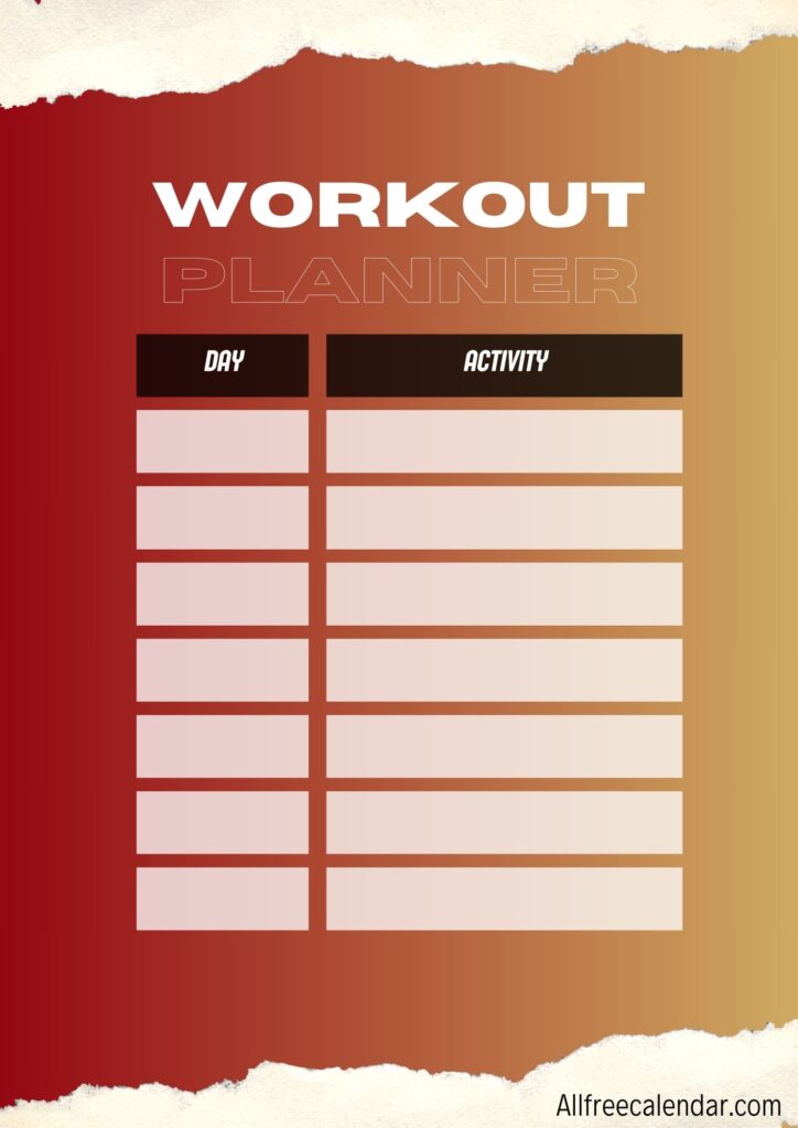 New Workout Planner Design