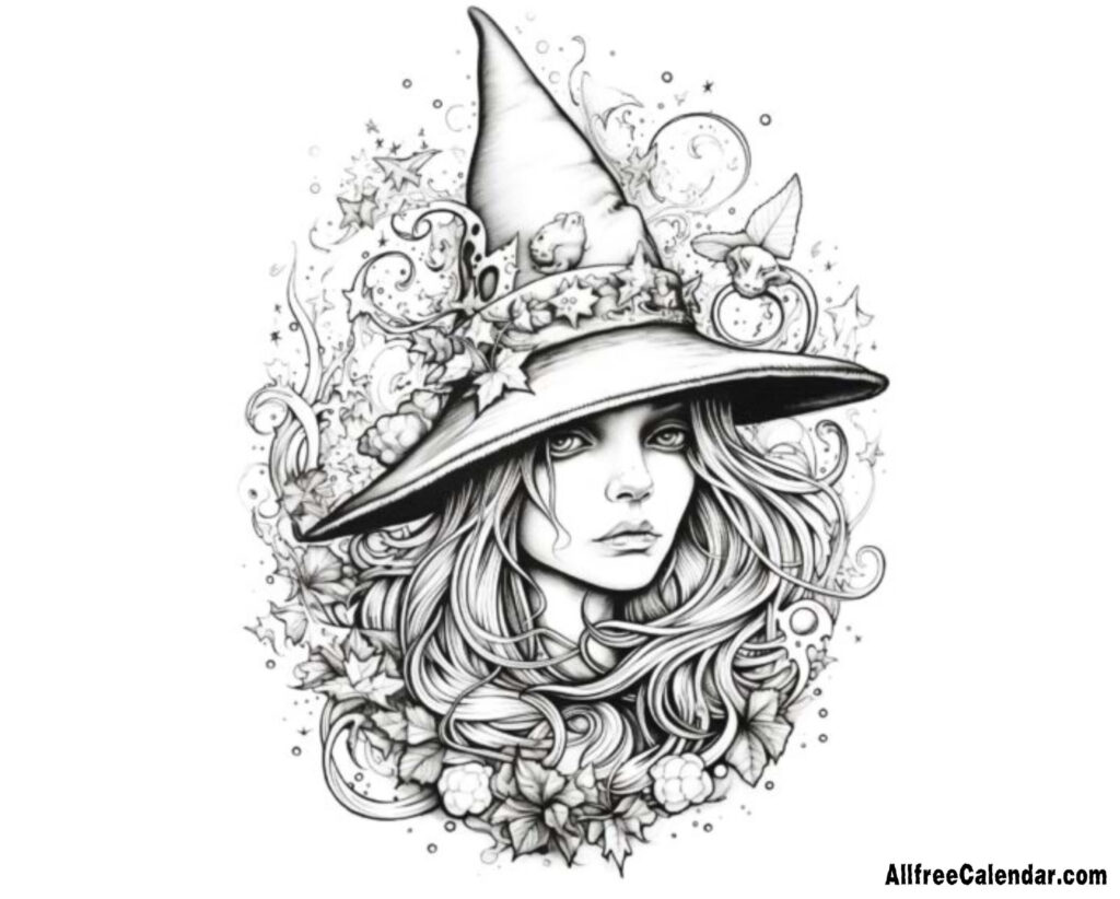Printable Halloween Coloring Page For Adult