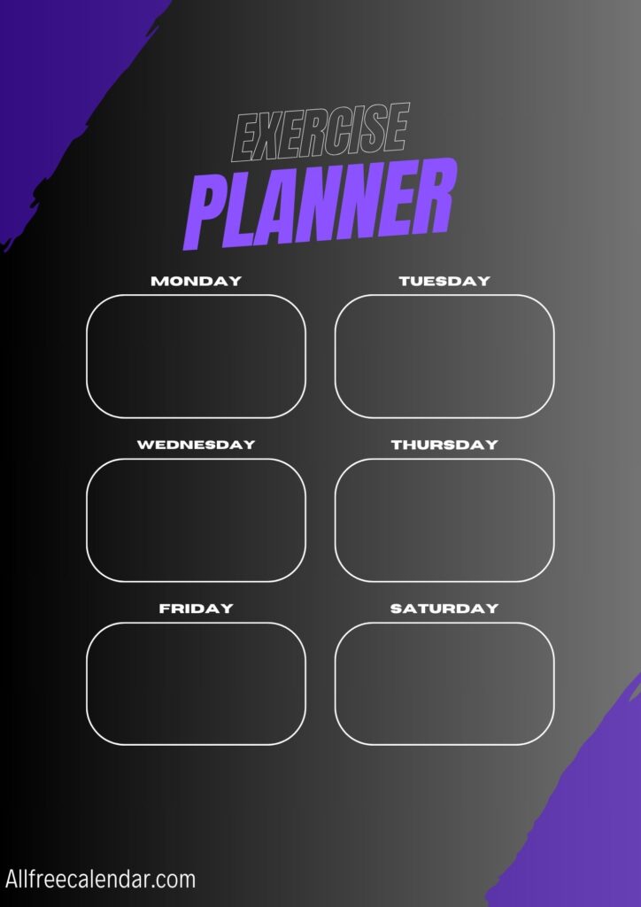Purple Exercise Planner