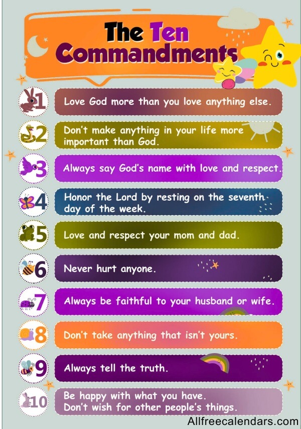 Free 10 Commandments For Kids