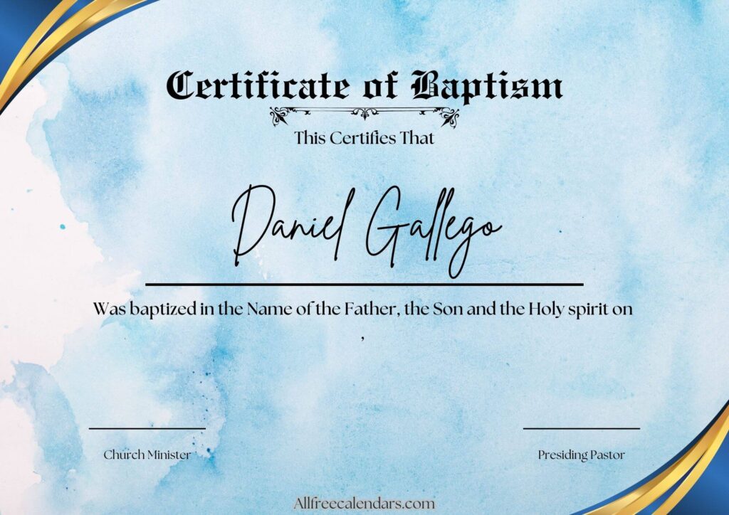 baptism certificate printable