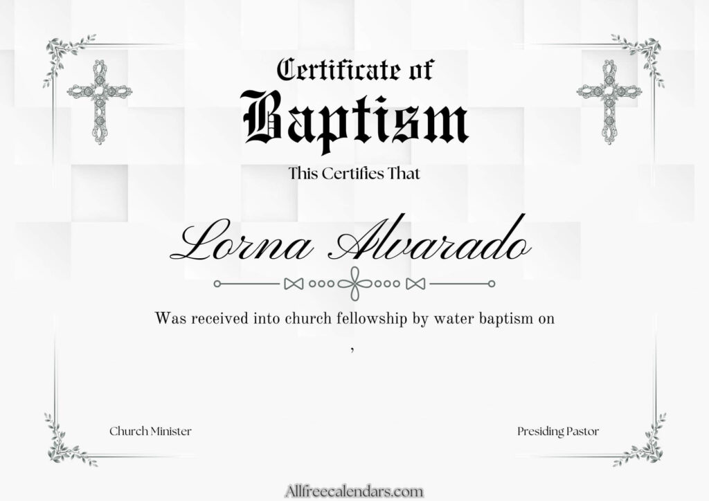 free editable baptism certificate in word