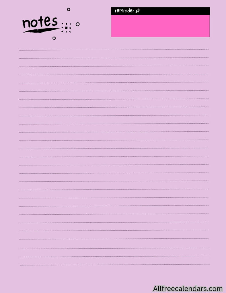 pink lined paper