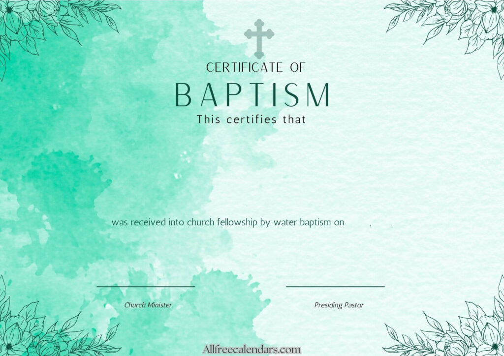 printable baptism certificate