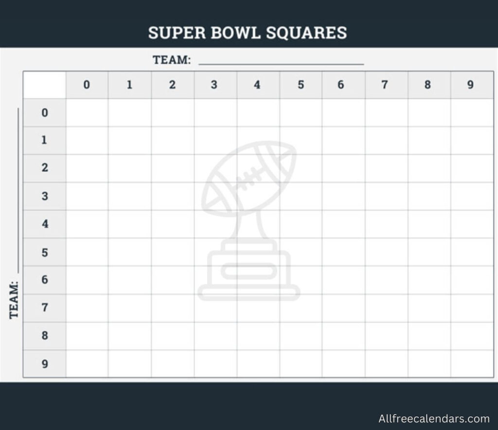 super bowl squares template