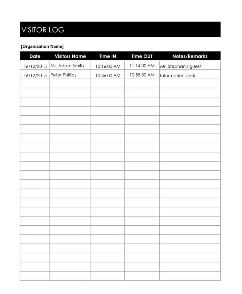 2024 visitor sign in sheet template word free