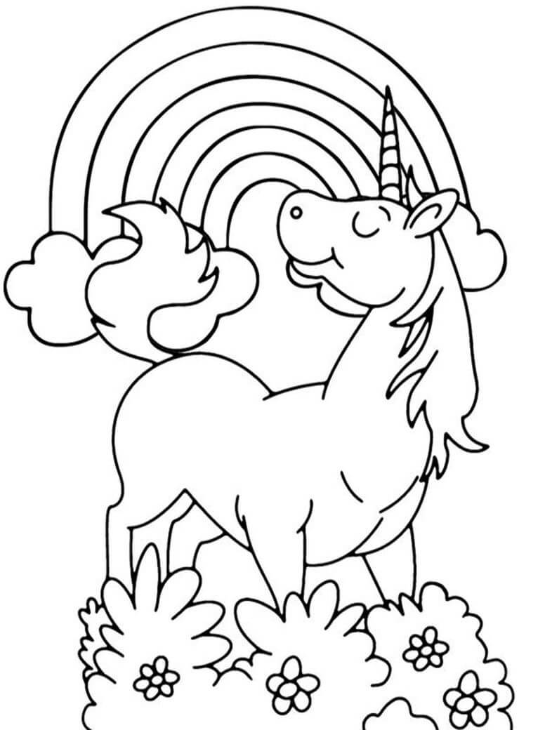 kids rainbow coloring page