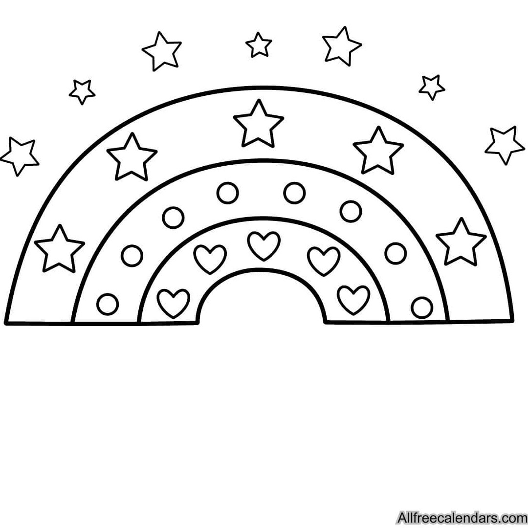 rainbow coloring page free