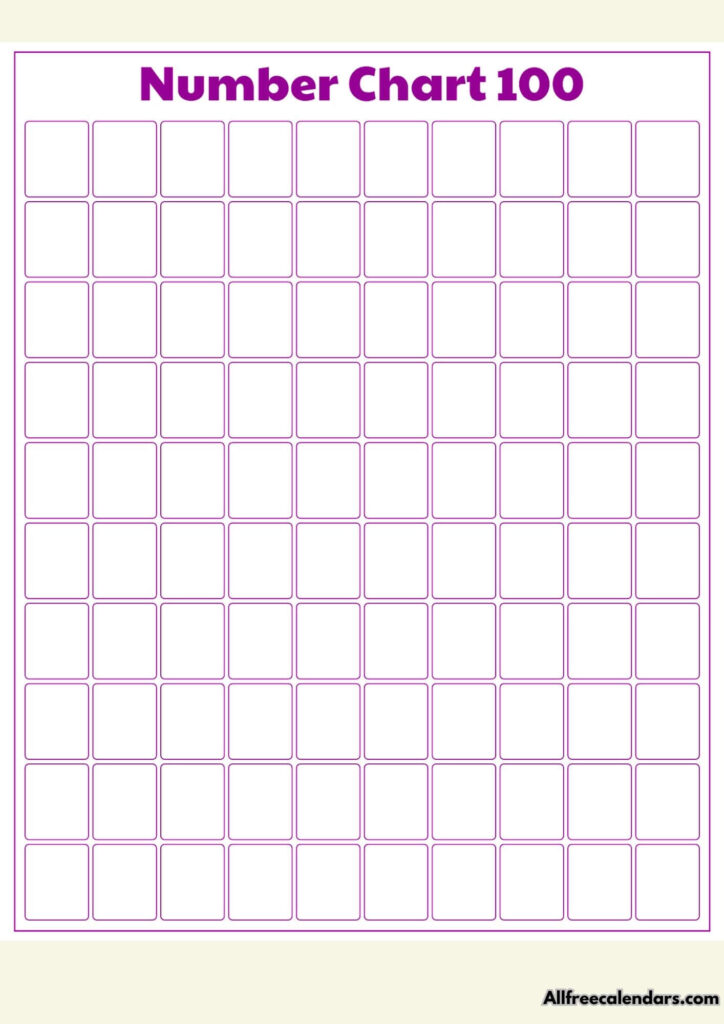 Blank 1-100 Chart