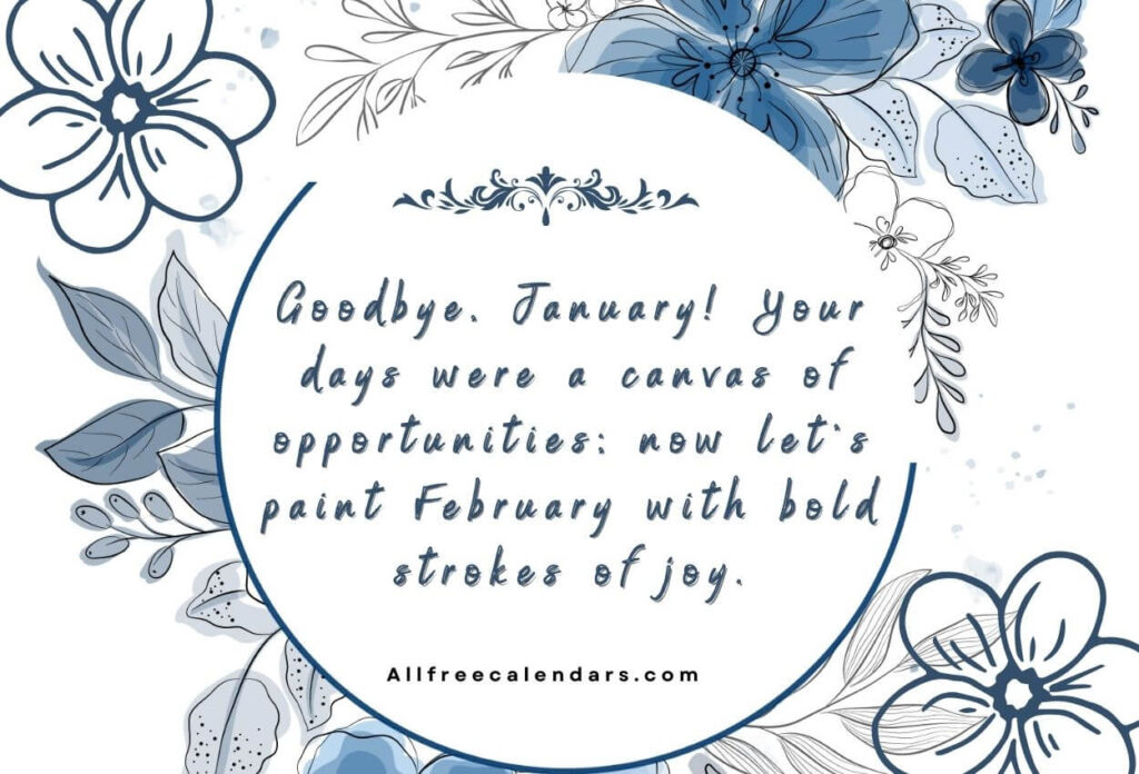 Good Bye January And Welcome February Message