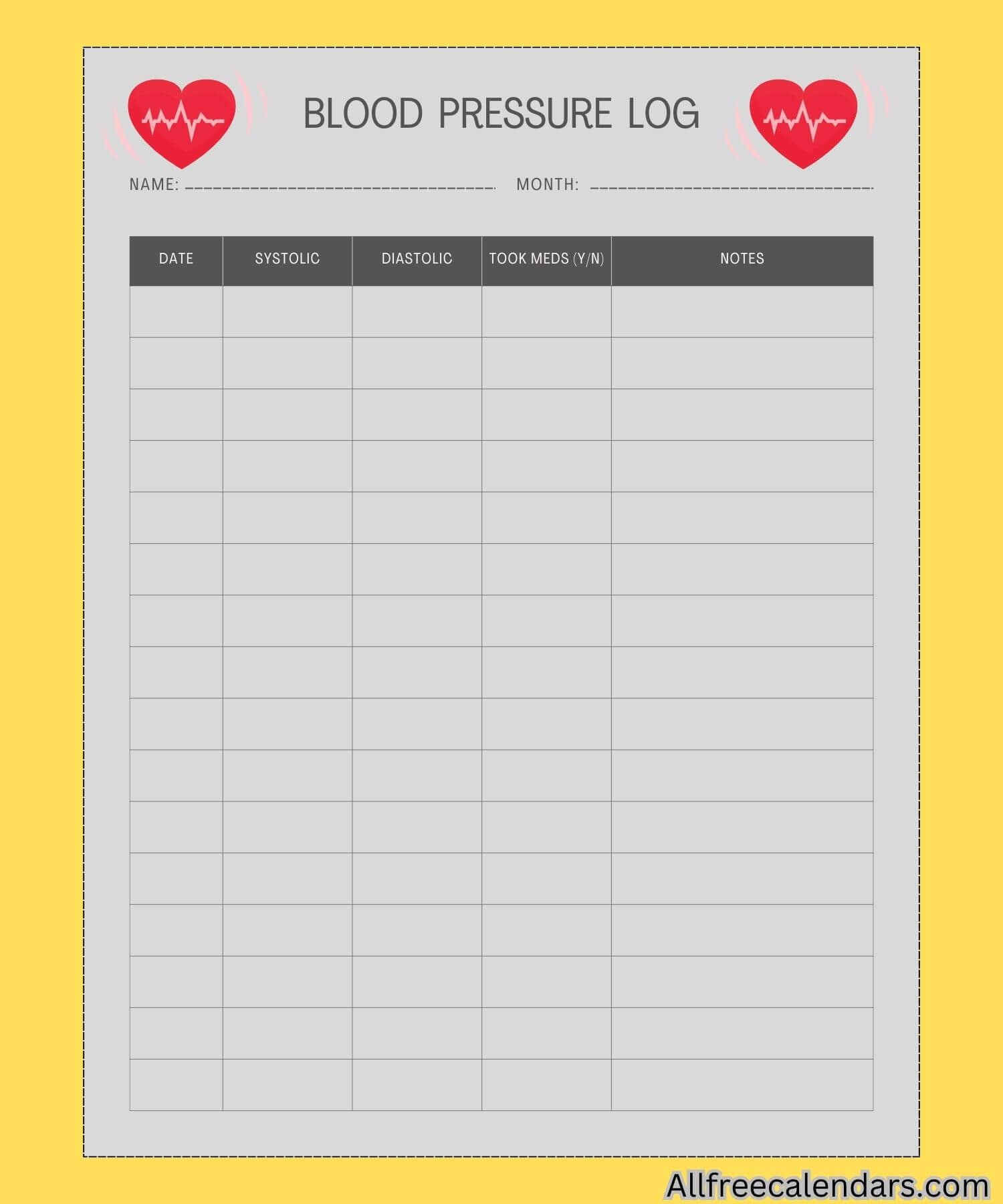 free printable blood pressure tracking sheet