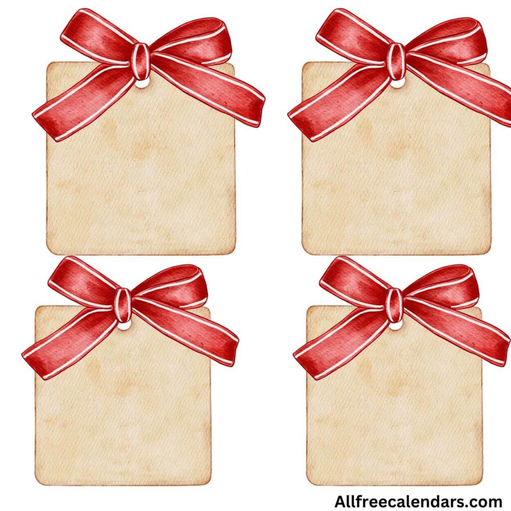 Blank gift tags template excel