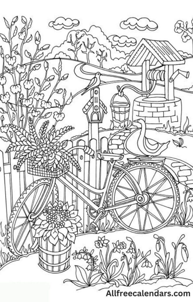 easy spring coloring pages