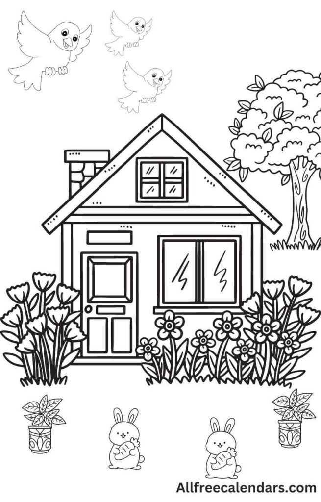 spring coloring pages printable 2024
